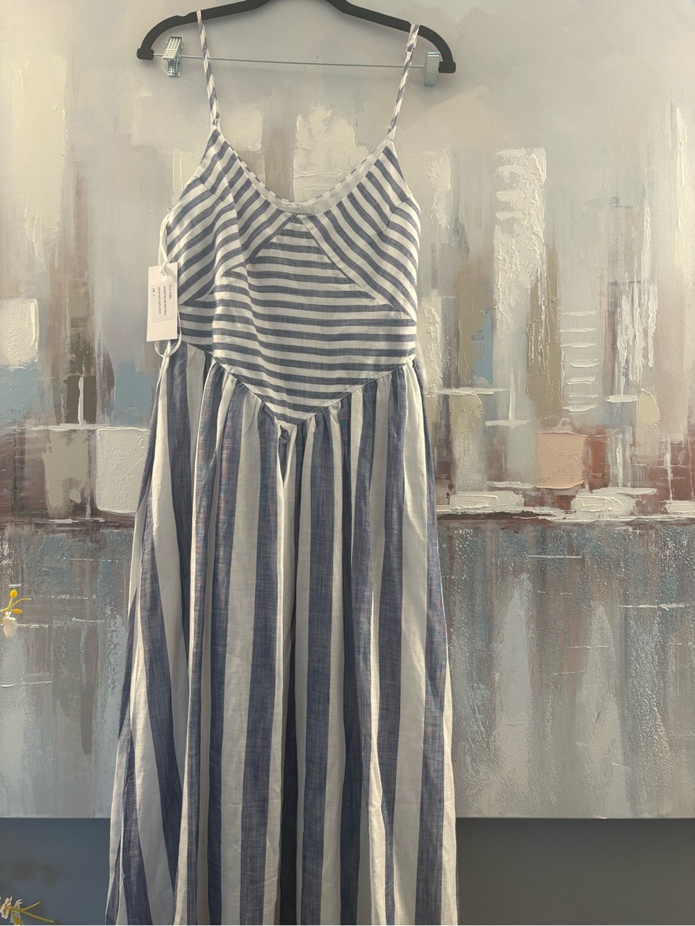Torn by Ronny Kobo Blue and White Striped Midi Dress - Picture 5 of 6